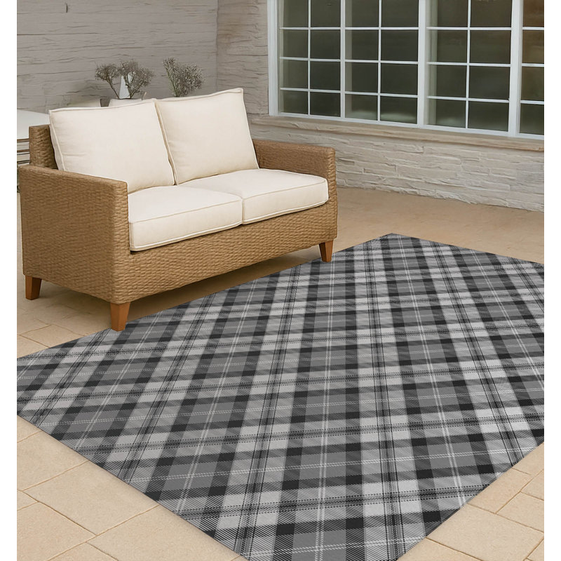 Tapis d'extérieur antidérapant à carreaux Anthony, Rectangle 5 pi x 7 pi