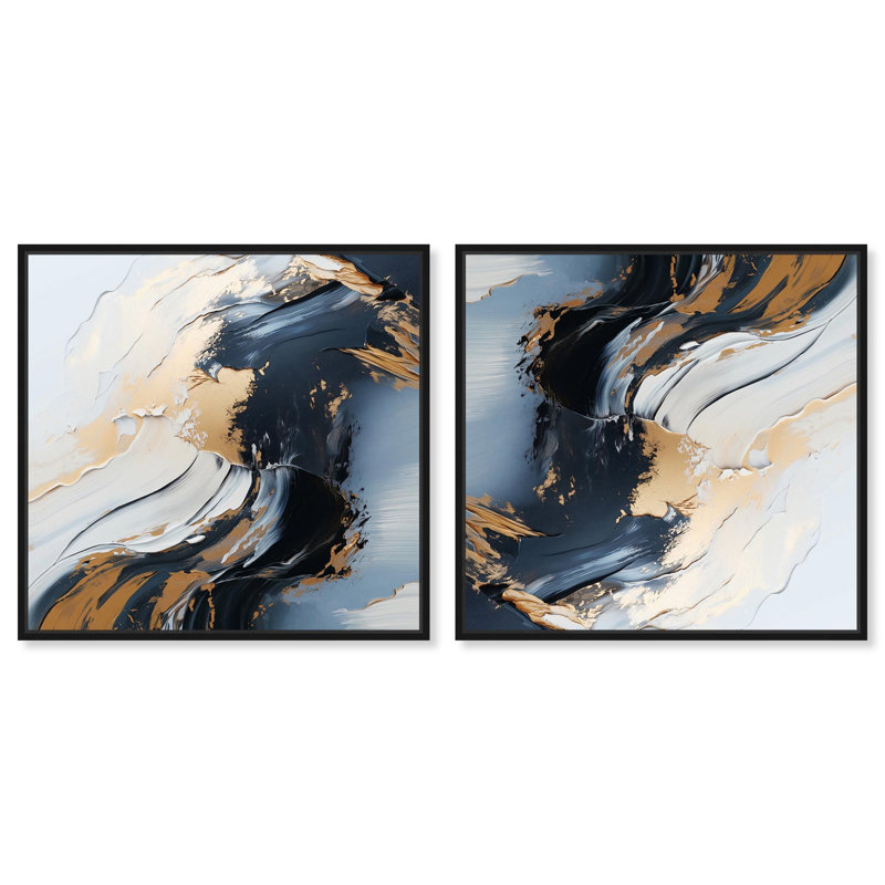 Forces I Set Canvas Mancave Art by Art Remedy, 13" H x 13" W, Black Framed