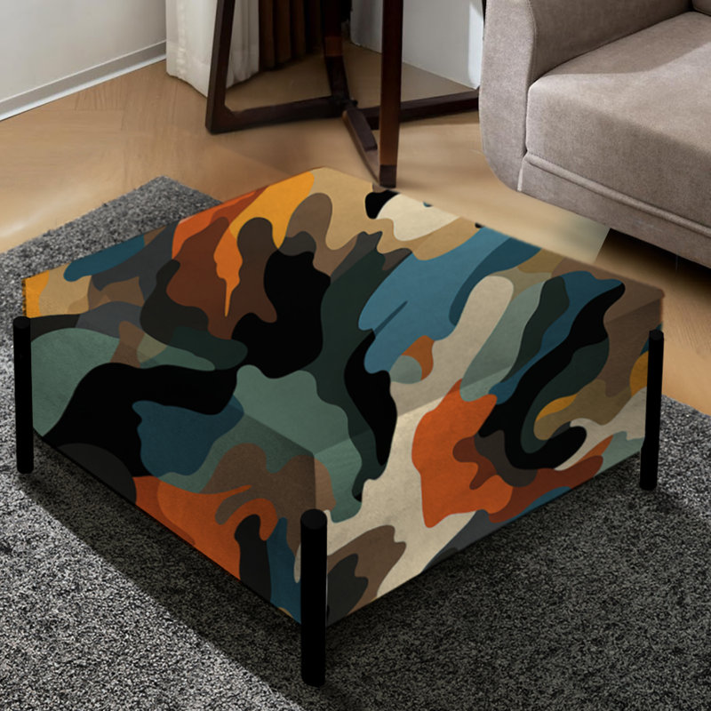 Tribal Camouflage Essence - Abstract Large Square Ottoman