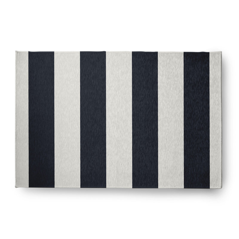 Brodus Chenille Striped Indoor Rug, Rectangle 4' x 6'