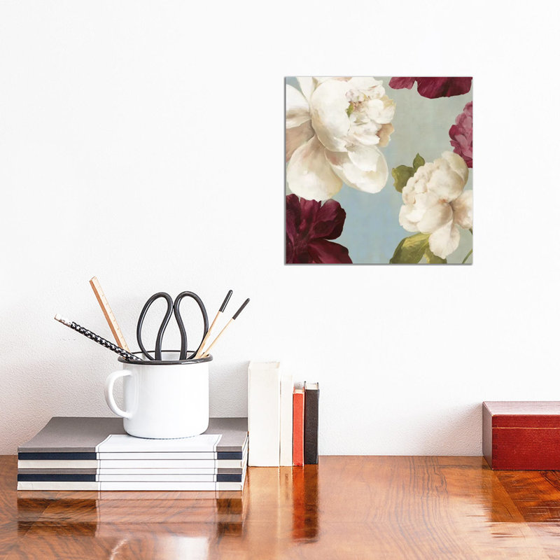 Deep Peonies I by Asia Jensen - Wrapped Canvas Painting, 30.48 cm H x 30.48 cm W