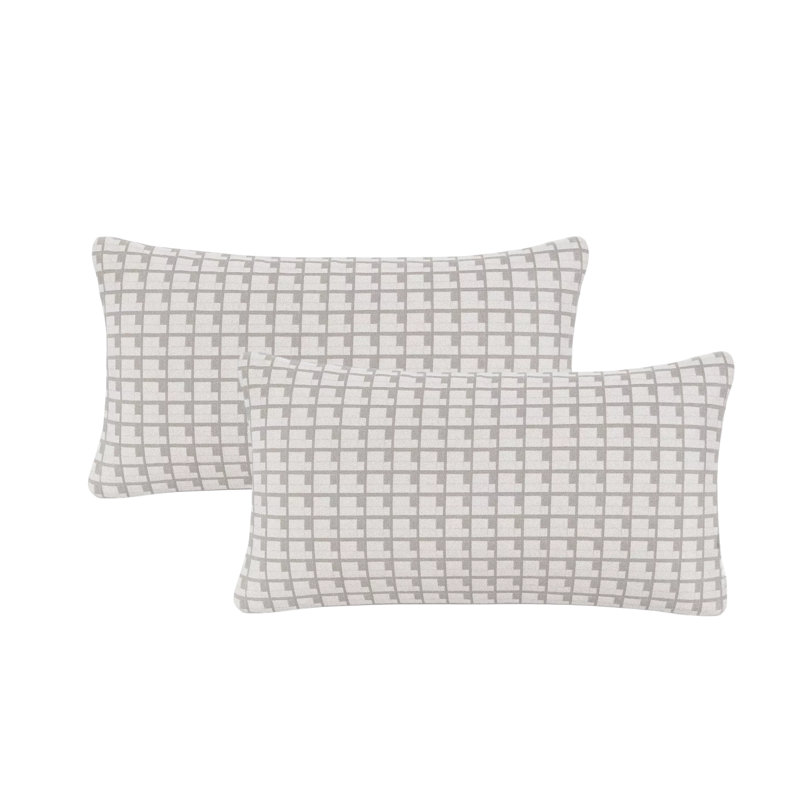 Insert de coussin décoratif avec housse - paquet de 2, Chevron beige, Rectangulaire H 14 po x l 26 po