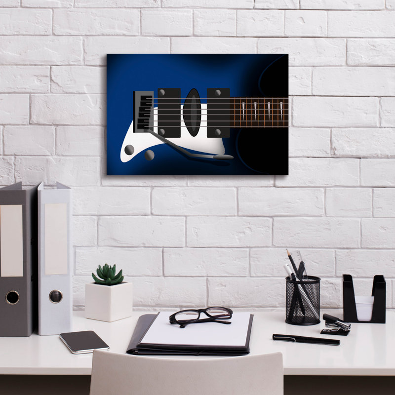 «Electric Guitare D6ivpj3» par Mark Ashkenazi, art mural sur toile, H 12 po x l 18 po x P 0,75 po