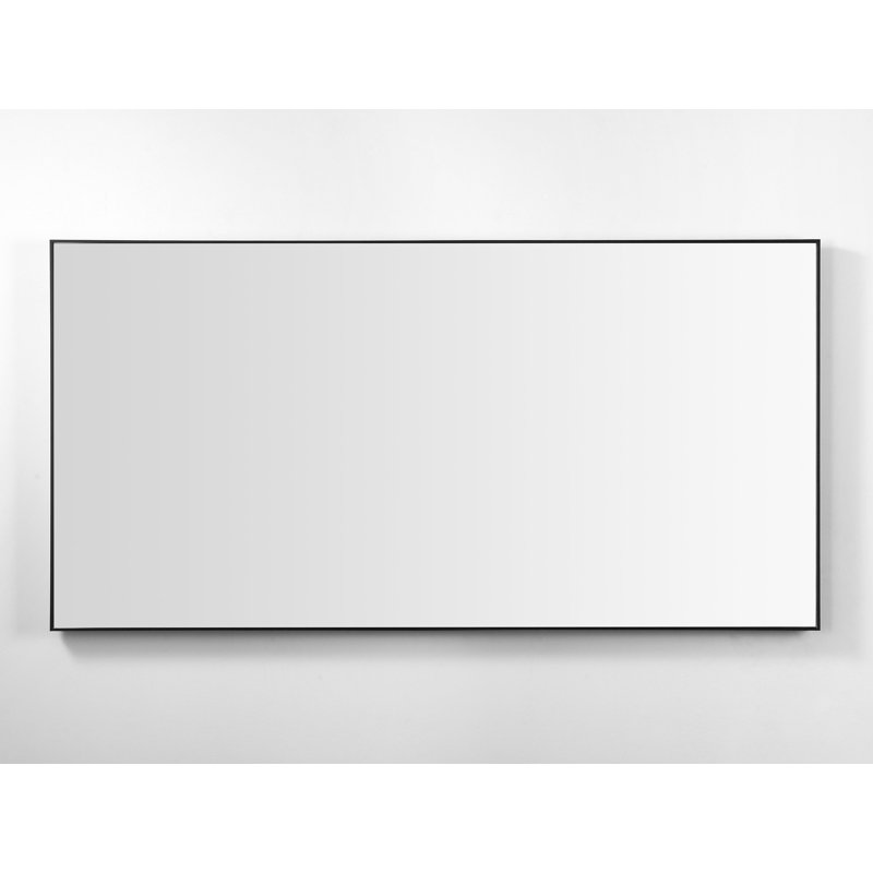 Miroir plat Aliyannah, H 27,5 po x l 55 po x P 0,25 po, Noir mat
