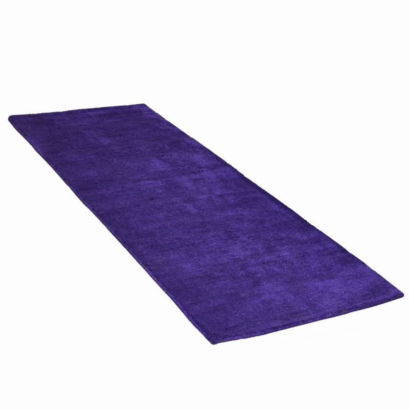 Bibica HAND KNOTTED LOOM SILK ECO-FRIENDLY AREA RUGS - Runner | Purple Color | Solid Design | Area Rugs for living room, Bedroom