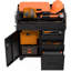 Armoire de rangement pour outils 34,3 "- Organisateur de garage avec compartiment verrouillable et 4 tiroirs, coffre en acier roulant pour atelier et garage