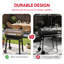 Barbecue au charbon robuste de 30 pouces avec table d'appoint FEASTO, 679 pieds carrés Po Surface de cuisson, poêle à charbon réglable, grilles en porcelaine émaillée, thermomètre intégré, doré
