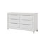 Ensemble de chambre à coucher Queen, blanc perle et argent, 3 pièces avec 2 tables de chevet-136169557