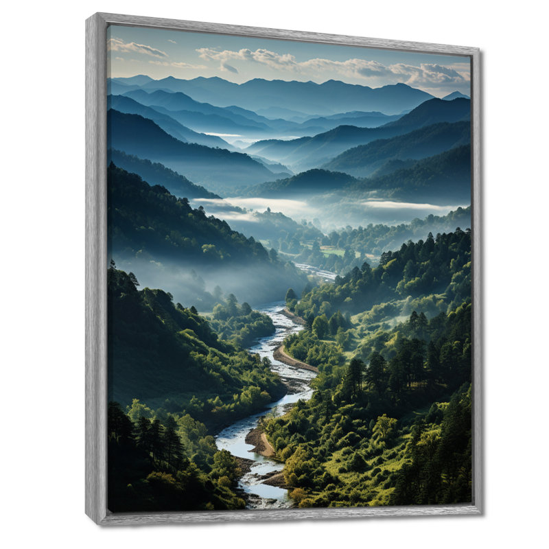 États-Unis, Great Smoky Mountains & Rivers - États-Unis, art mural encadré, H 40 po x l 30 po, Argent argent