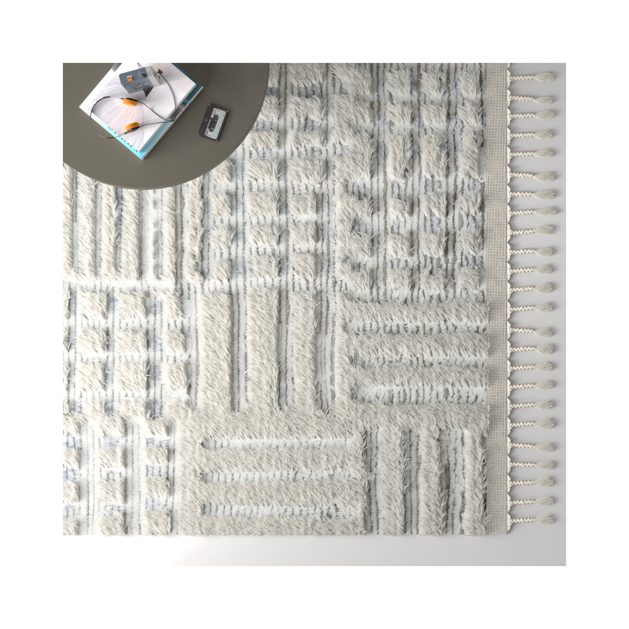 Benjamin Handmade Ivory/Sky Rug, Rectangle 8'6" x 11'6"