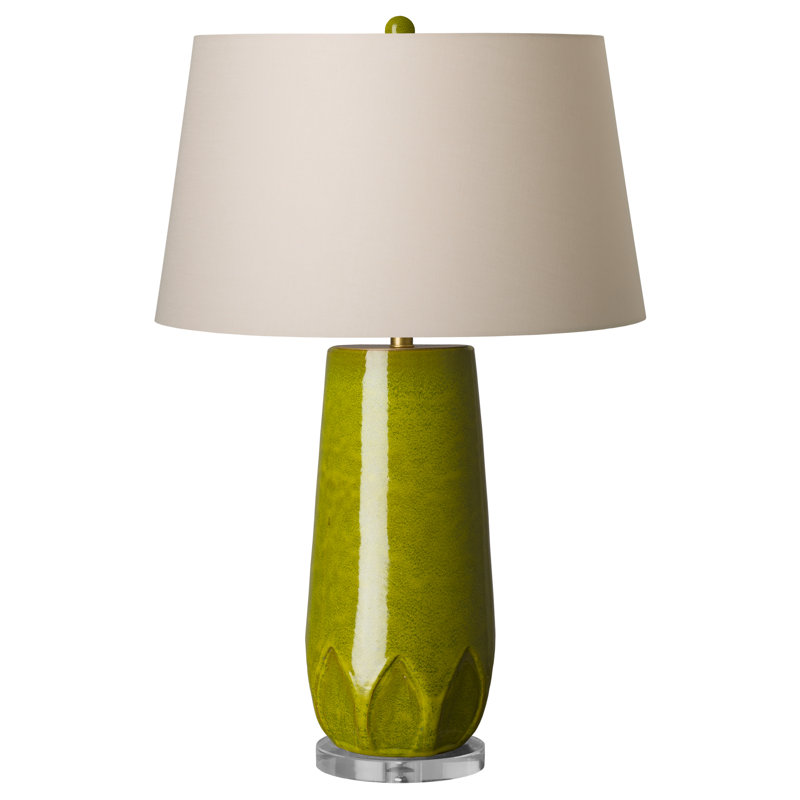 Lampe de table 23 po Ayatt, Beige, Vert, H 25 po x l 9 po x P 9 po