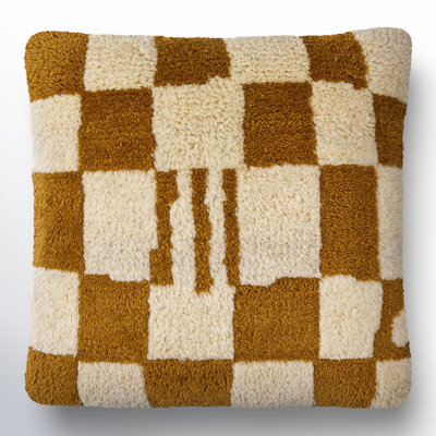 Raven Checkered Wool Throw Pillow