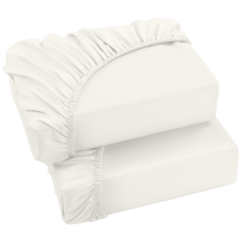Soft & Breathable Microfiber Extra Deep Fitted Sheet, Cream, Double (4'6)
