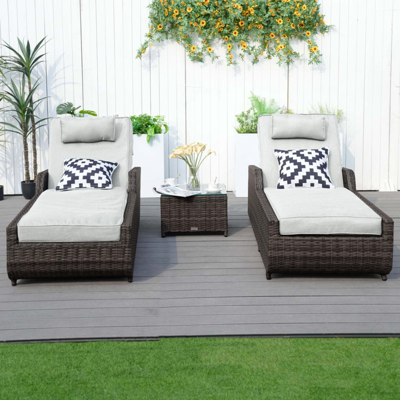 198cm Long Sun Lounger, Brown