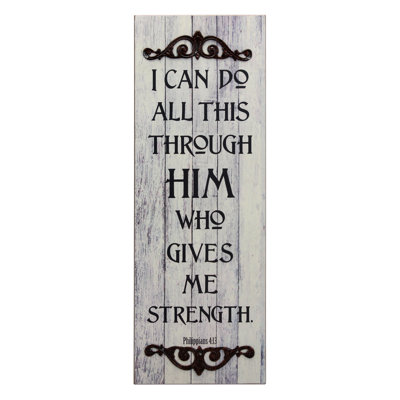 « philippians 4:13 », art textuel sur bois