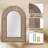 Rustic Arched Wooden Frame Wall Mirror-2078458610