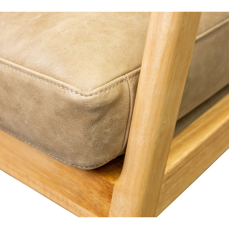 Chaise Brittnei en céladon Collins, Cuir véritable moyen jaune