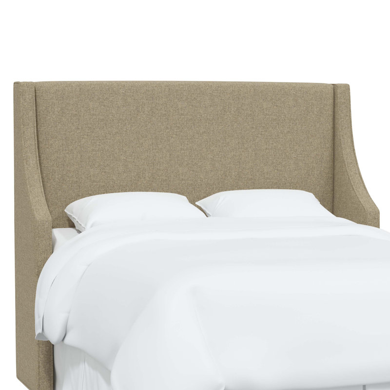 Tête de lit tapissier Riane, Double, Lin blanc texturé Zuma