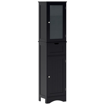 Grande armoire de rangement pour salle de bain, tour de lin étroite et étroite, armoire de plancher autoportante