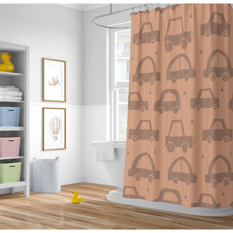 Driveway Match Ultra-Thin Lightweight Shower Curtain, Orange/Peach