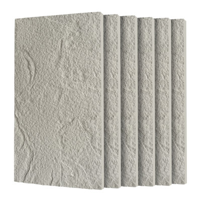 6-pack 3d Faux Stone Wall Panels, Waterproof Cement-texture Wainscoting Panels
