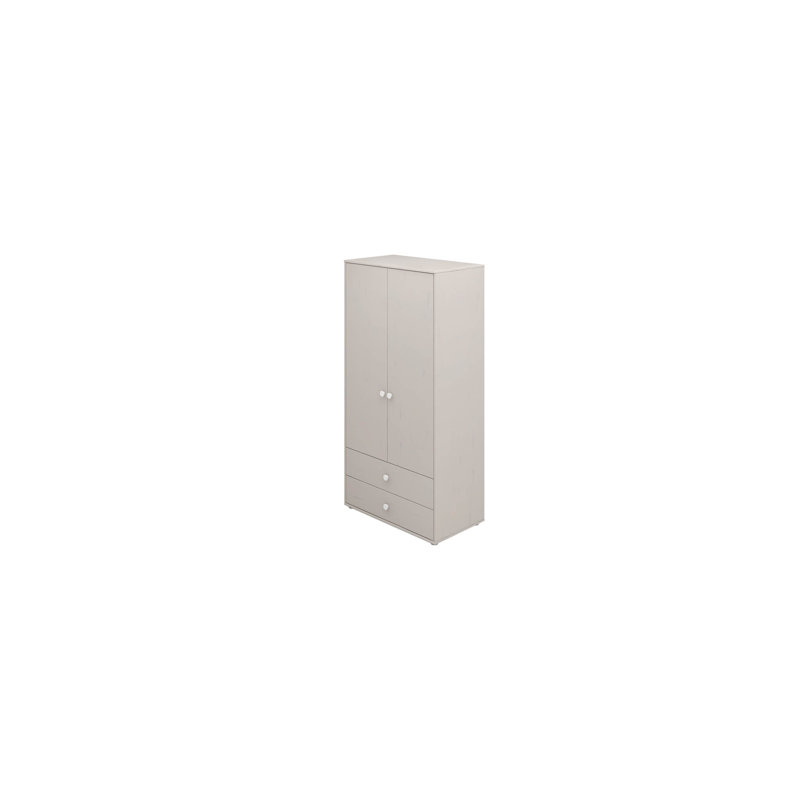 Classic 2 Door Wardrobe, Dark Cream/White