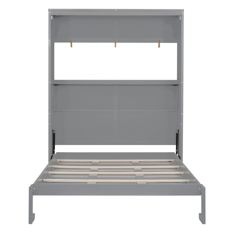 Grand lit escamotable mural avec tablettes, gris (OLD SKU: LP000693AAE-3), Gris