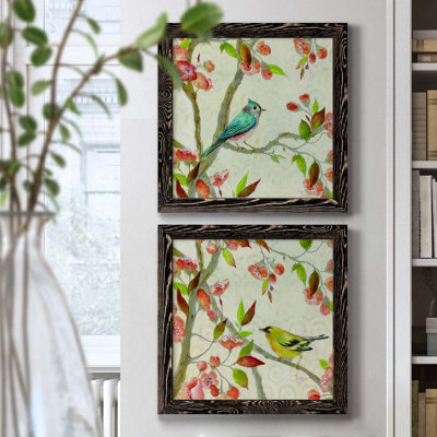 Song of Spring Blue Af après-midi, ensemble de 2 peintures sur toile encadrées