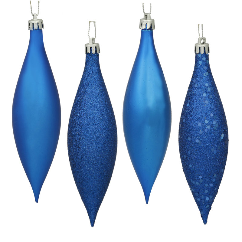 Ornement faîteau à quatre finitions sans motif, H 5,5 po x l 2 po x P 2 po, Bleu