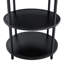 Élégante table de salle à manger de 47,3 pouces avec ensemble de rangement à double couche, configuration en tissu d'ameublement en polyuréthane noir