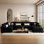 Canapé d'angle moderne Cloud sans os de 400 cm (157 po), canapé modulable en forme de L rembourré avec pouf et assise profonde pour salon, noir-134235762
