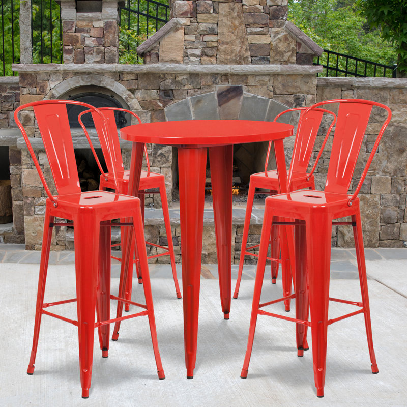 Ensemble de tables de bar Williamston, Rouge, H 41 po x l 30 po x L 30 po