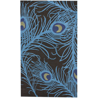 Tapis rectangulaire brun Adalise Feathers