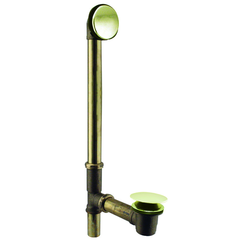 Assemblage de drain de cuve en laiton 22 po 17 "avec trop-plein et débordement sans trou, Laiton poli