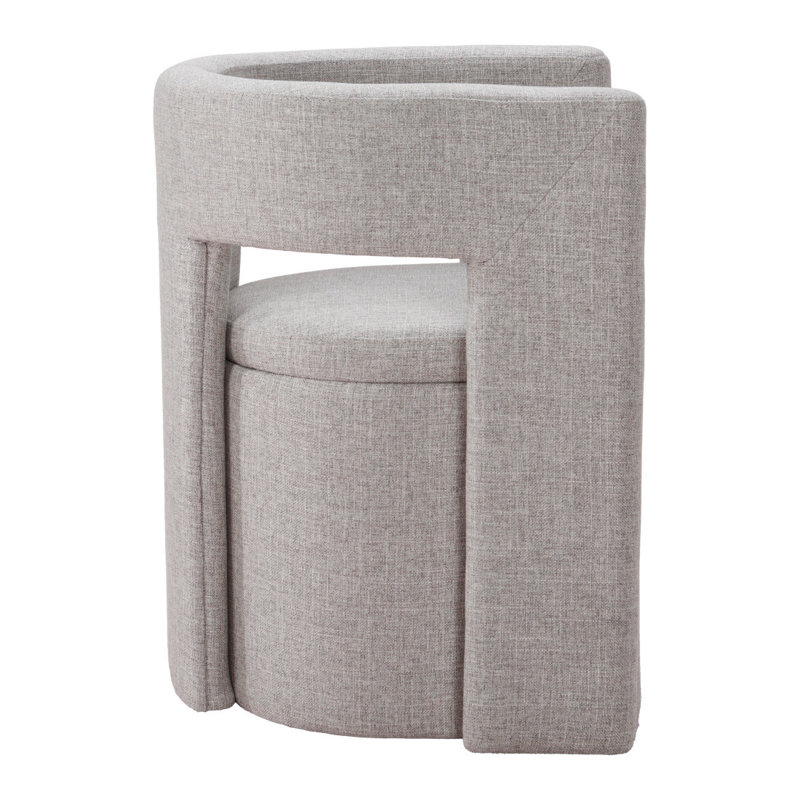 Chaise de salle à manger à accoudoirs gris à dossier ouvert