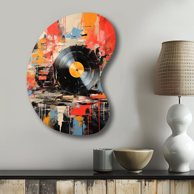 Vinyle disque vinyle Fusion II - Disque vinyle asymétrique, décoration murale en métal de forme unique