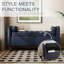 Banc de rangement rembourré en polyester pour entrée et chambre à coucher-404973694