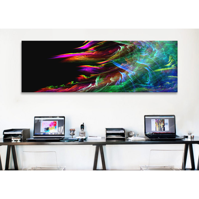 Vague de feu numérique - impression sur toile tendue, H 20 po x l 60 po x P 1,5 po, Toile tendue