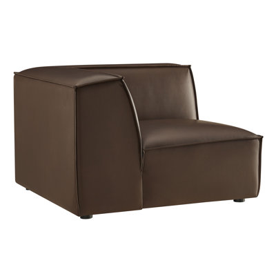 Restore Vegan Leather Modular Corner Chair In Espresso