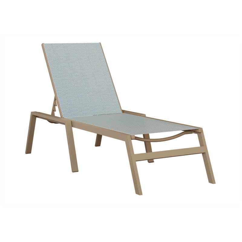 Berlin Gardens Vida Chaise Armless Lounge, Oak Wood Vein, Sky Blue