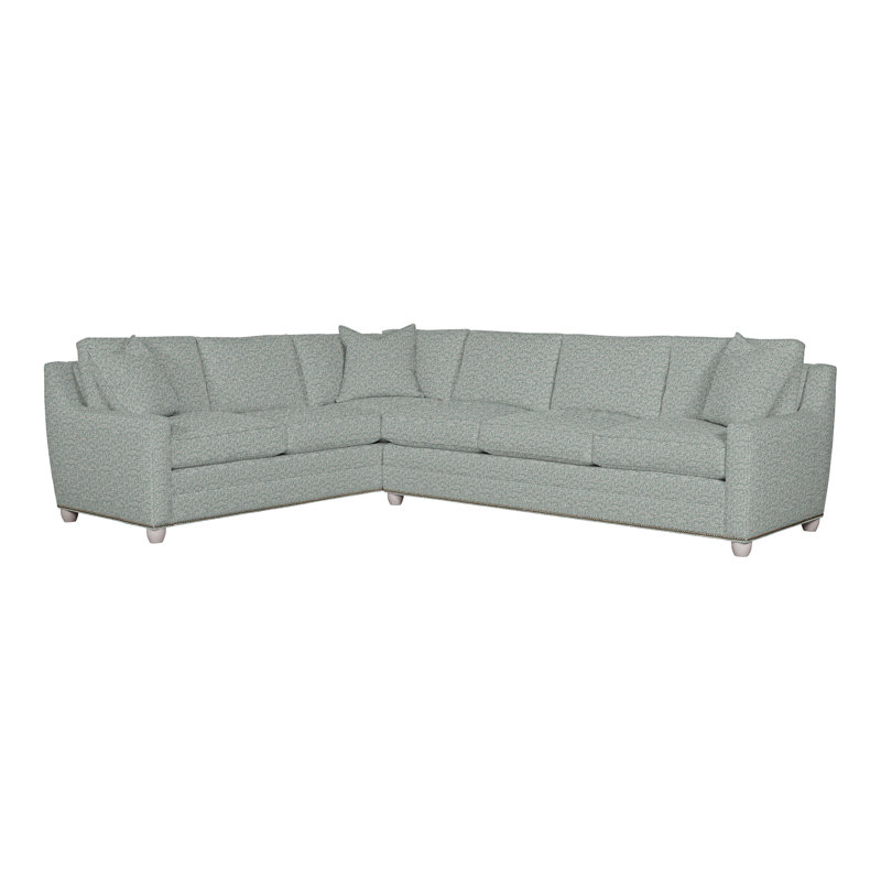 American Bungalow 2-Piece Fairgrove L-Sectional, Tuck Water, Dove Gray, No
