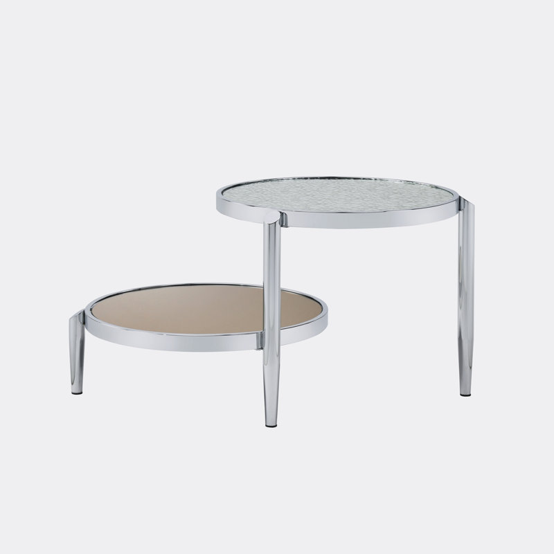 Table basse Jesko en verre et chrome