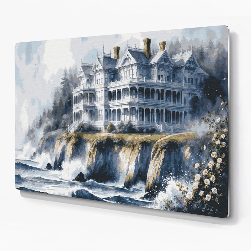 Art mural gris en métal Coastal, H 11 po x l 14 po