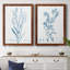 Antique Botanical In Blue I - ensemble de 2 peintures sur toile encadrées-513733312-513733336