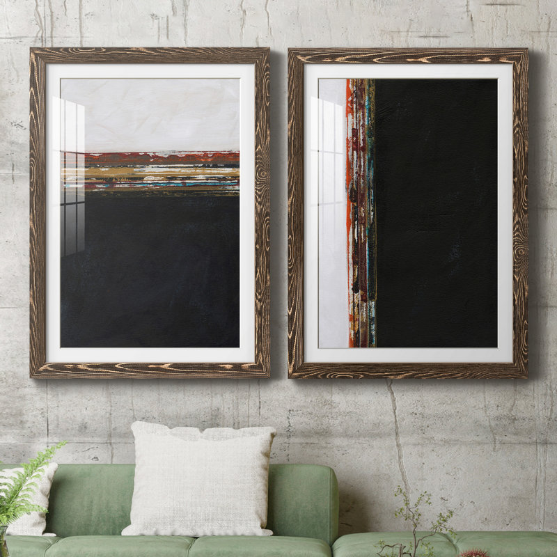 A Sense of Space I - Ensemble de 2 cadres photo, H 37,5 po x l 55 po x P 1,5 po, Noyer