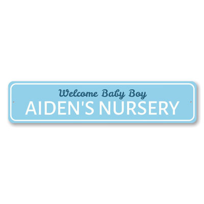 Welcome Baby Boy Custom Aluminum Sign