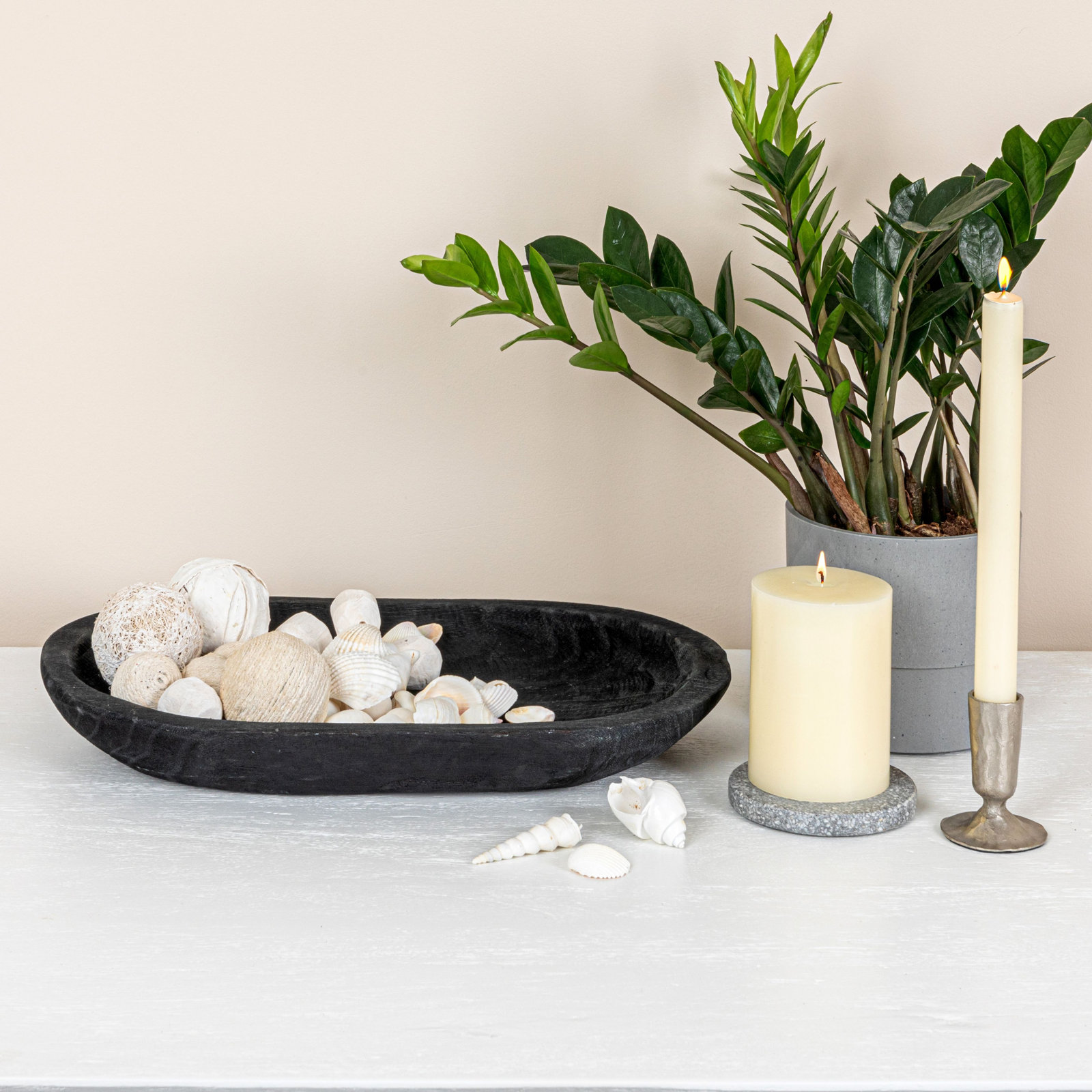 Kailyn Wood Decorative Bowl 1, Black, 2"H x 14.5"W x 10.25"D