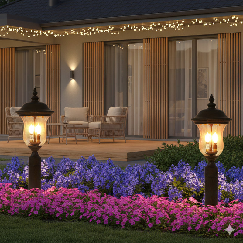 A Single Vintage-Style Outdoor Lamp Post Light Measuring 21 Inches In Height, Featuring A Waterproof Design, Clear Glass Shade, And A Classic Bronze Finish. Ideal For Yards, Porches, Walkways, And Driveways (Light Bulb Not Included).