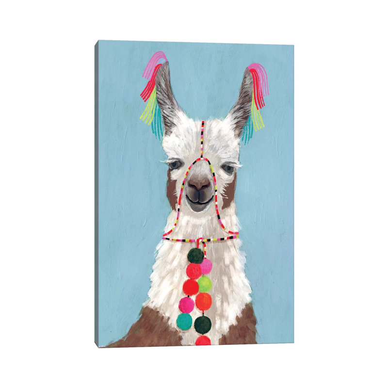 Adorned Llama I by Victoria Borges - Wrapped Canvas Painting, 20.32 cm H x 30.48 cm W