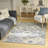 Marther Flatwoven Wool Ivory Blue Modern Indoor Rug-233411521